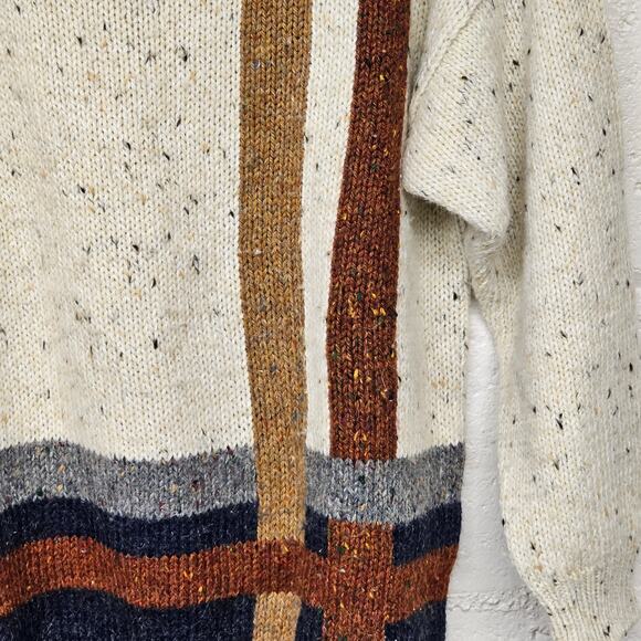 Vtg 90s Lizsport Womens Sz P Knit Boat Neck Pullover Striped‎ Sweater Wool Blend - Picture 3 of 6